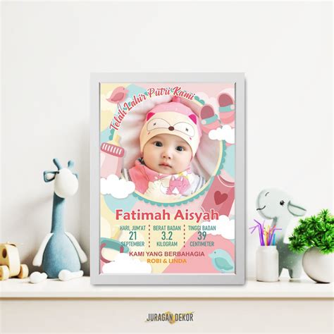 Jual Biodata Bayi Kado Bayi Custom Frame Baby Bio Kado Lahir Bayi