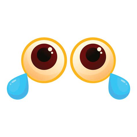 Pair Of Sad Cartoon Eyes Is Crying With Big Tears 50042256 Vector Art