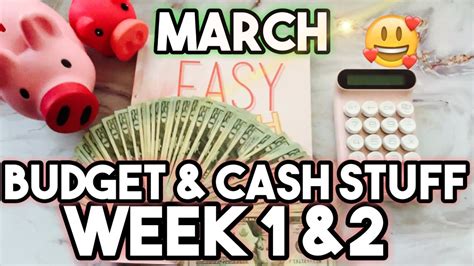 Large Cash Stuff March Week Budget Cash Stuffing Cash