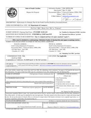 Fillable Online Solicitation Number Date Issued Procurement Officer