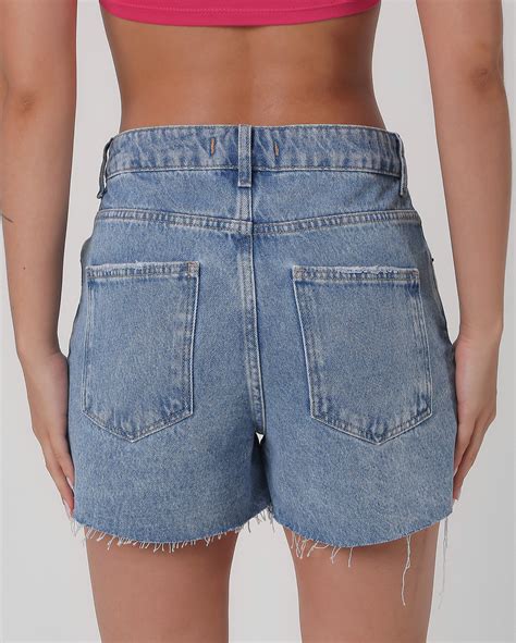 Riachuelo Short Jeans Feminino Barra Desfiada Denim Claro Pool By