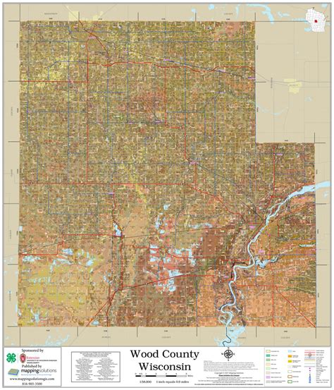 Wood County Wisconsin 2023 Soils Wall Map | Mapping Solutions