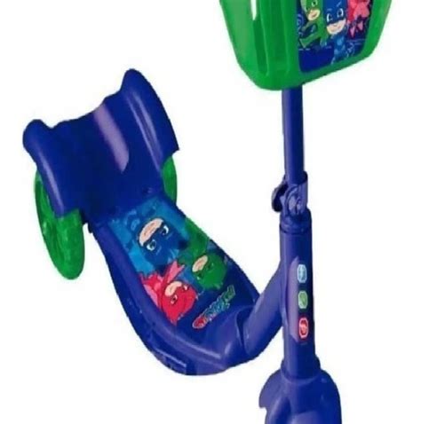 Patinete Pj Masks 3 Rodas Regulável Luz Multikids Frete grátis