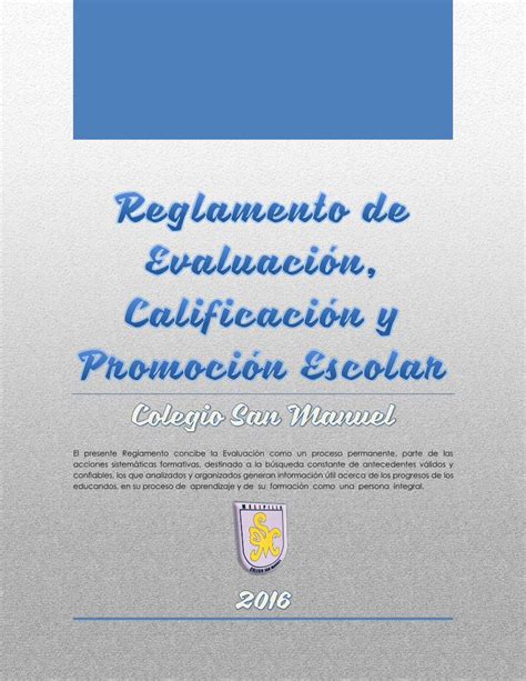 Pdf Reglamento De Evaluaci N Calificaci N Y Promoci N Educaci N