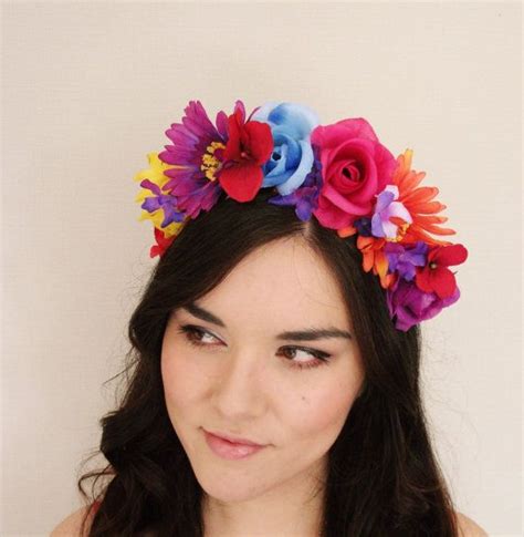 Mexican Rose Flower Crown Purple Pink Blue By Misswildflowers Rose