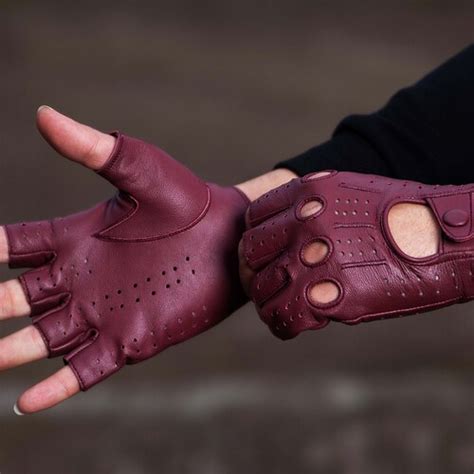 Fingerless Men S Leather Gloves Car Driving Gloves Etsy