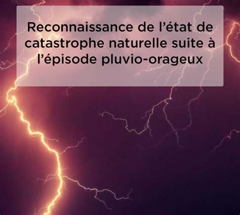 Reconnaissance de l état de catastrophe naturelle