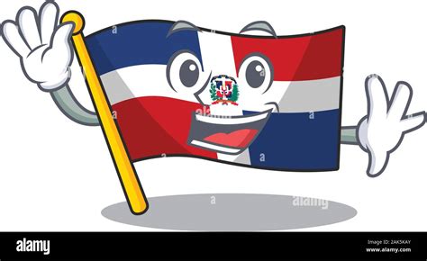 Waving friendly flag dominican republic cartoon character design Stock ...