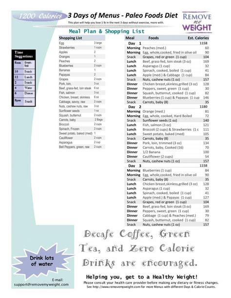 Paleo Diet 1000 Calories Per Day Menu Plan For Weight Loss