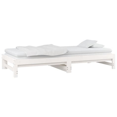 VidaXL Pull Out Day Bed White 2x 90x190 Cm Solid Wood Pine VidaXL Ie