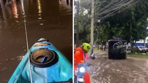 Captan Un Kayak Y Otro Tinaco Navegando Por Calles De Guadalajara Tras