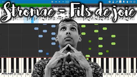 Stromae Fils De Joie Piano Tutorial Sheets Midi Synthesia Youtube