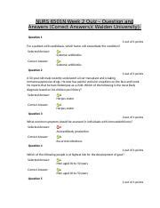 NURS 6501N Week 2 Quiz Advanced Pathophysiology Question And Answers