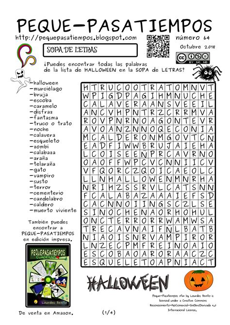 En el nº64 pasatiempos para HALLOWEEN Lectura y escritura Sopa de