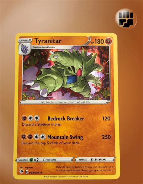 Tyranitar 088 189 Darkness Ablaze TCG Coleccionistas