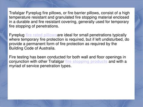 Ppt Fire Rated Pillows Perth Profirewa Powerpoint Presentation