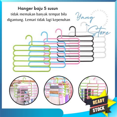 Jual YGS E312 Gantungan Hijab 5 Susun Magic Hanger Pakaian Celana