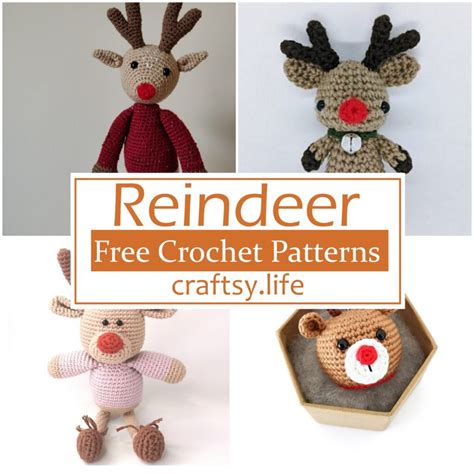 Free Crochet Reindeer Patterns For Christmas Decor Craftsy