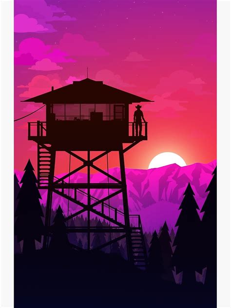 Fire Watch Lookout Tower Premium Matte Vertical Poster Designed Sold