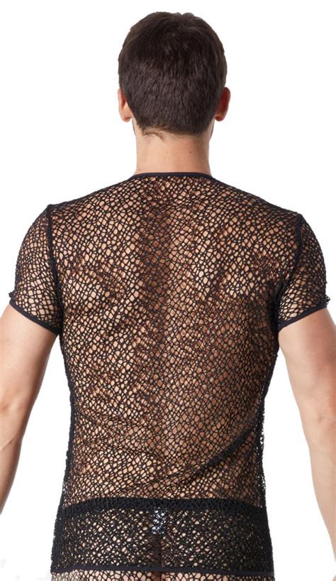 Herren Netz T Shirt Oberteile für IHN Club Hot Fashion Odretto Highheels