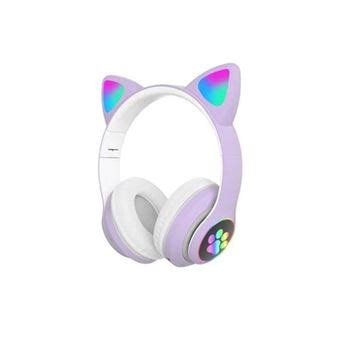 Chronus Casque Casque D Oreille De Chat Pliable Bluetooth Led