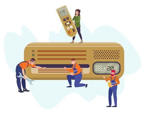 Home appliance repair service. Domestic equipment fixing. Team of