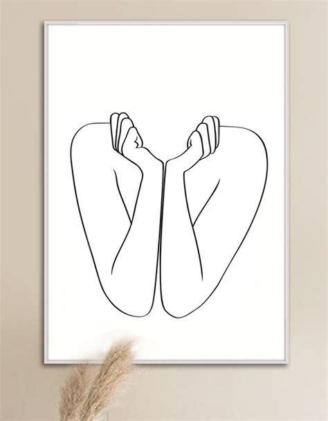 Nude Line Drawing Minimal Wall Art Minimal Female Figure Etsy