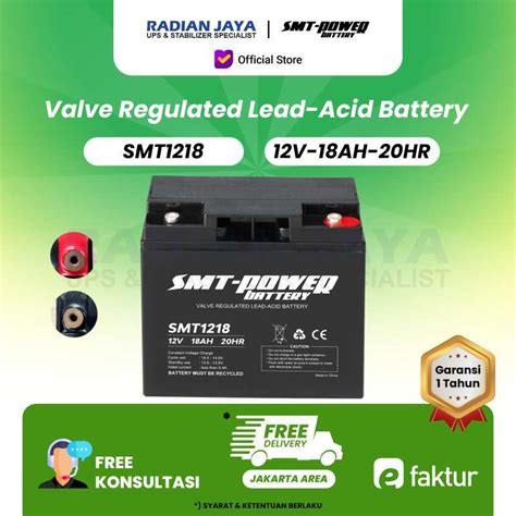 Promo Smt Power Baterai Aki Kering Smt 1218 Vrla 12v 18ah Diskon 25