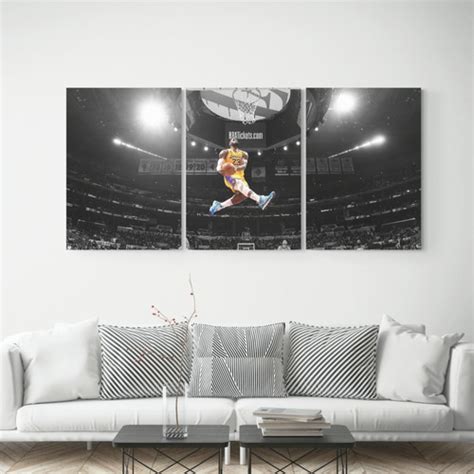 Cuadro Decorativo Mural Triptico Lebron James 90x42 Mdf Cuotas Sin