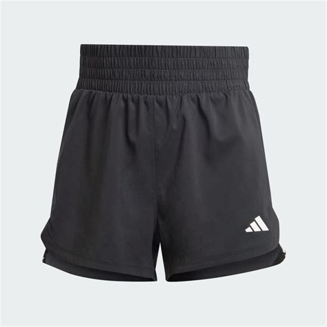 Adidas Pacer Training Stripes Woven High Rise Shorts Black Adidas Uae