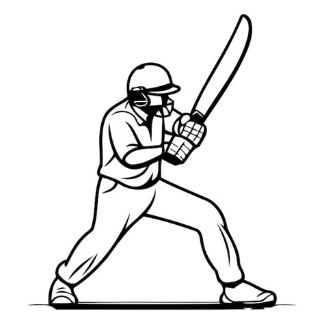 Premium Vector Cricket Player In Action Vector Illustration Design