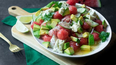 Watermelon Avocado Salad With Whipped Goat Cheese Jawns I Cooked