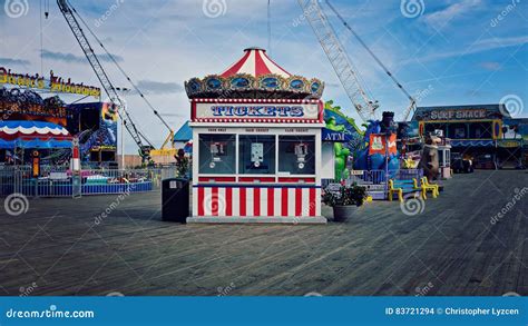 Boardwalk Ammusement Park In The Winter Editorial Stock Image Image