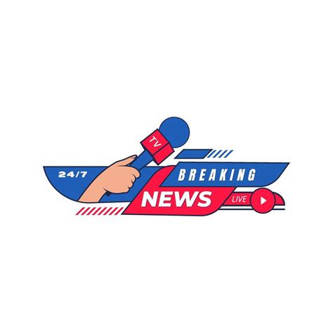 breaking news logo with microphone 49773021 Vector Art at Vecteezy