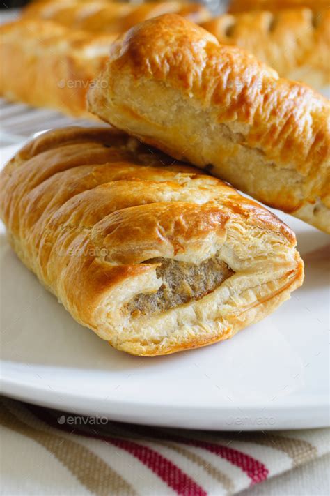 Pork Sausage Rolls in Puff Pastry Stock Photo by DPimborough | PhotoDune