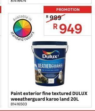 Paint Exterior Fine Textured Dulux Weeathrguard Karoo Land 20l Offer At