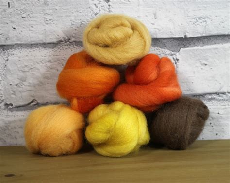 Wooly Buns Roving In Split Pea Fiber Sampler Assortment Needle Felt