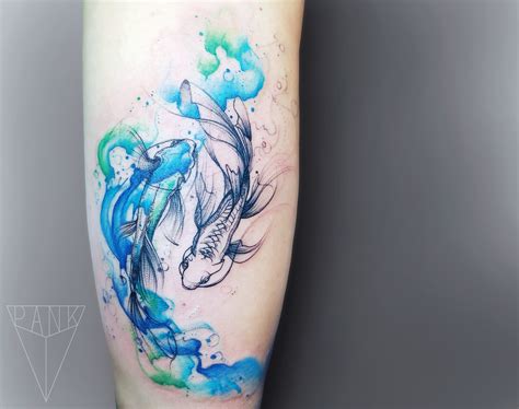 Watercolor Koi Fish Tattoo