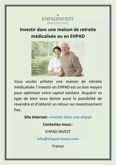 Ppt Investir Dans Une Maison De Retraite M Dicalis E Ou En Ehpad