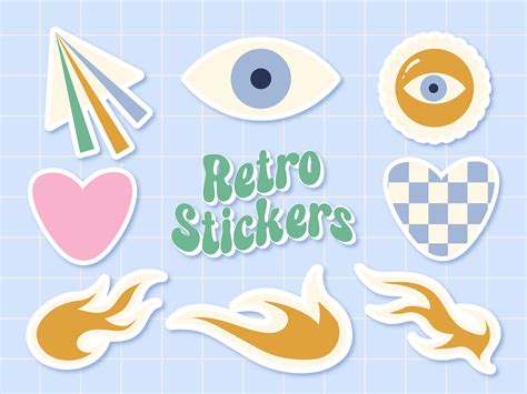 Bright Retro Stickerpack by JuliYule on Dribbble