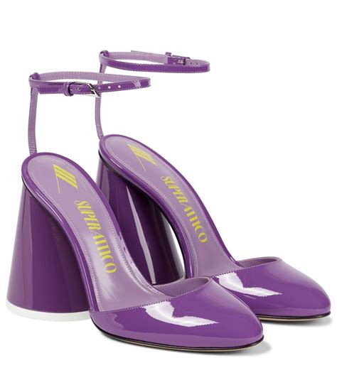 Luz Patent Leather Slingback Pumps In Purple The Attico Mytheresa