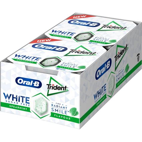 Buy Trident Oral B WHITE Spearmint Chewing Gum 12u