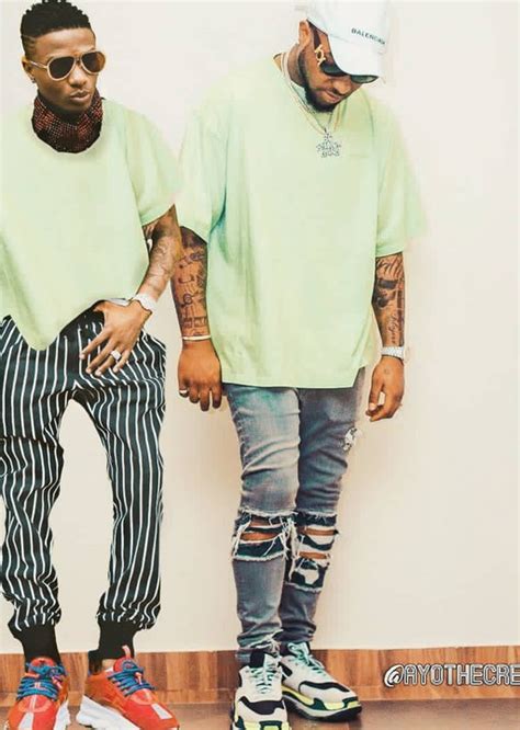 Davido And Wizkid Celebrate Their Friendship In Matching Outfit