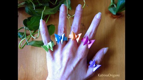 Origami ƸӜƷ Butterfly Ring ƸӜƷ Youtube