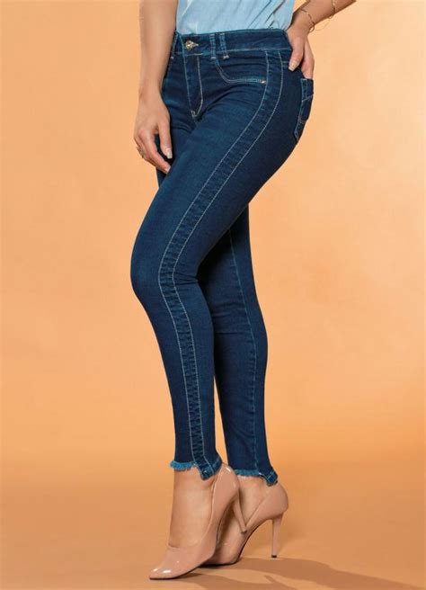 Cal A Cigarrete Sawary Jeans Detalhe Lateral Sawary Jeans