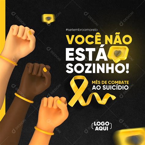 Voc N O Est Sozinho Setembro Amarelo Social Media Psd Edit Vel