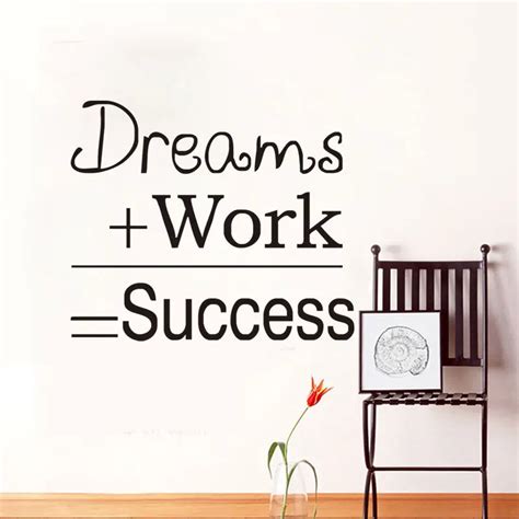 Dreams Work Success Quote Wall Sticker Motivational Home Room Office ...