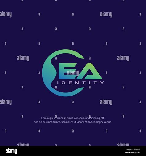 Ea Initial Letter Circular Line Logo Template Vector With Gradient