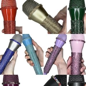 Rhinestone Prop Microphones Concert Festival Tour Sparkly Fake Mic