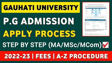 Gauhati University Pg Admission Apply Process Step By Step Gu Pg